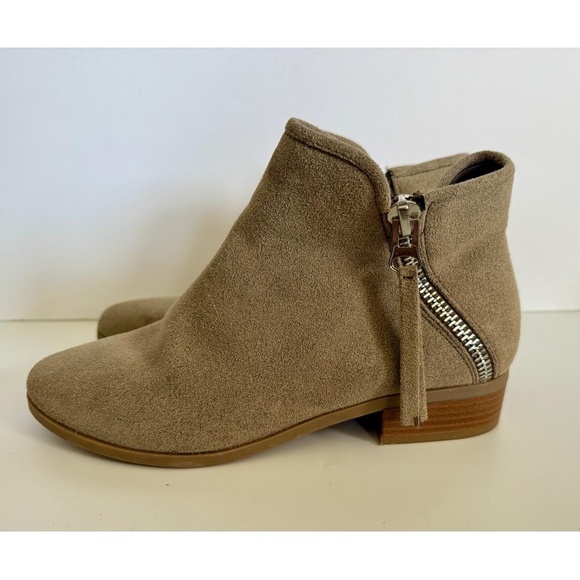 CALL It SPRING Womens Ankle Boots 8.5 Tan Suede Block Heel Side Zipper - Picture 3 of 7